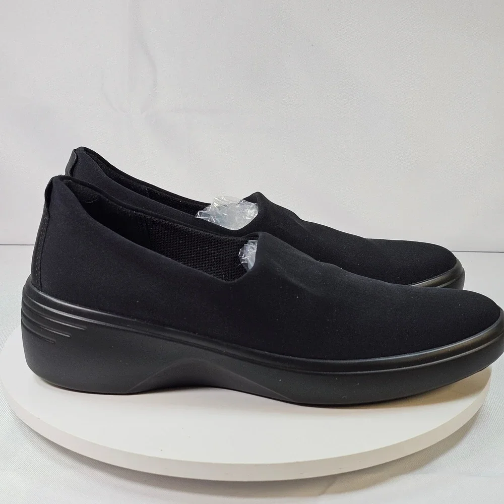 ECCO Soft 7 Wedge‎ Danish Design Black Slip On Sneakers Women Size 40 Comfort